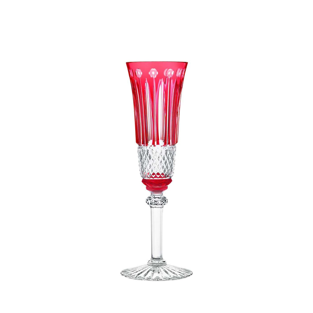 St Louis Crystal Tommy Red Champagne Flute