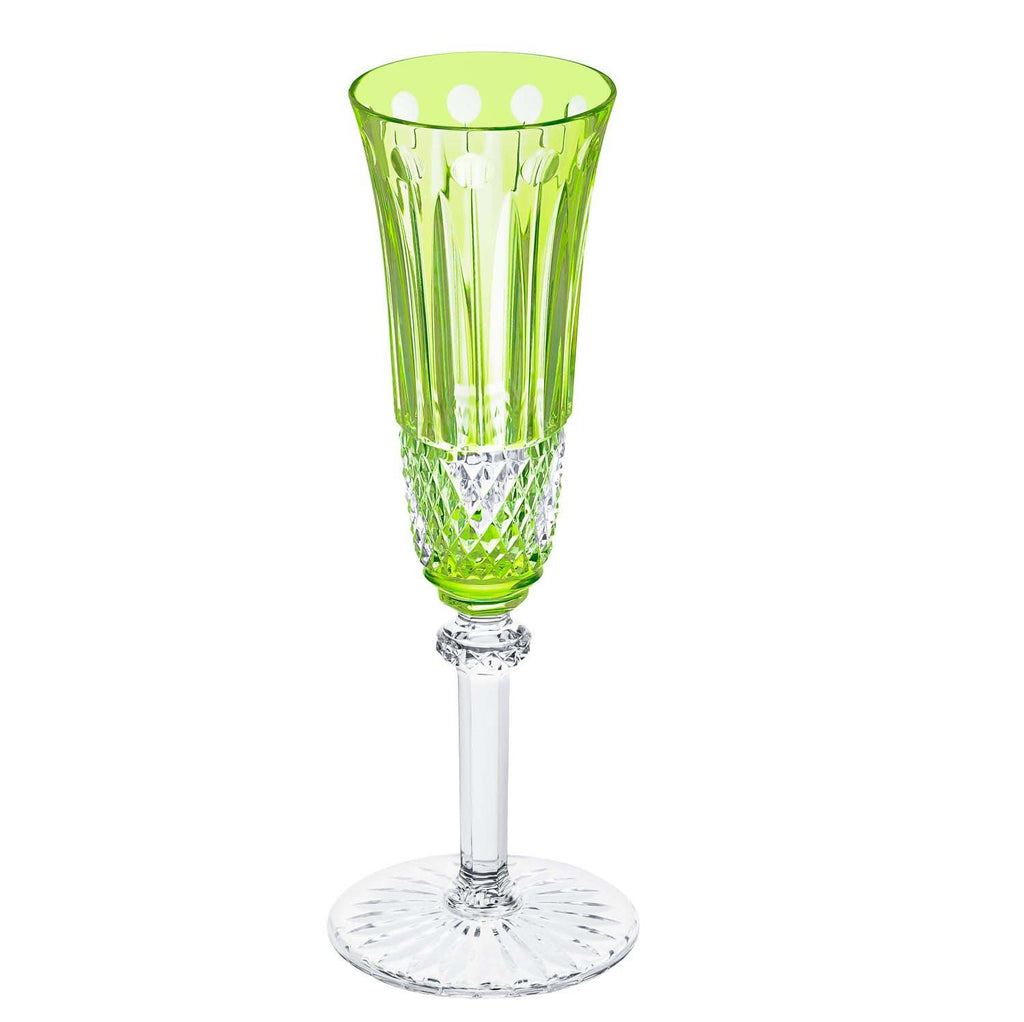 St Louis Crystal Tommy Chartreuse-Green Champagne Flute