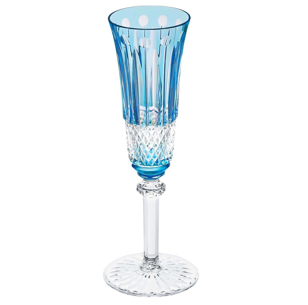 St Louis Crystal Tommy Sky-Blue Champagne Flute