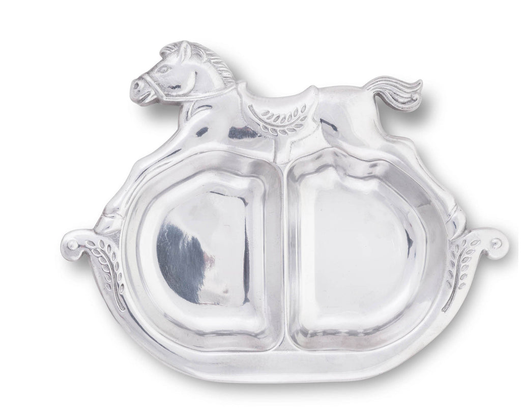 Arthur Court Designs Aluminum 7" x 9" Rocking Horse Divided Plate