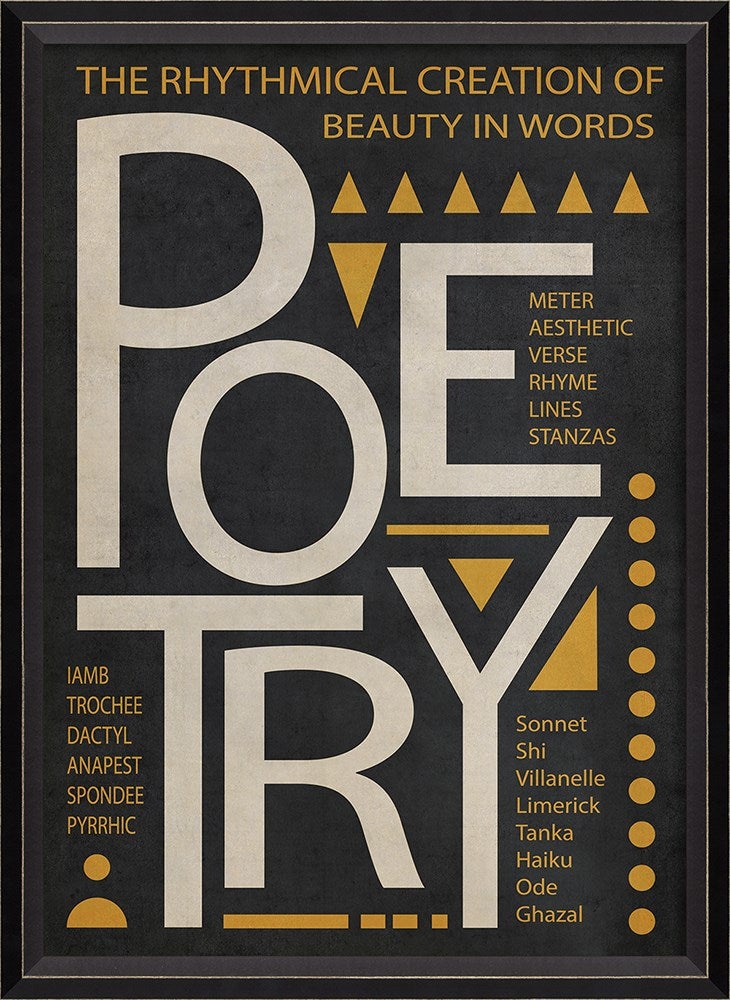 Spicher & Company BC Poetry Poster White on Black sm 13825