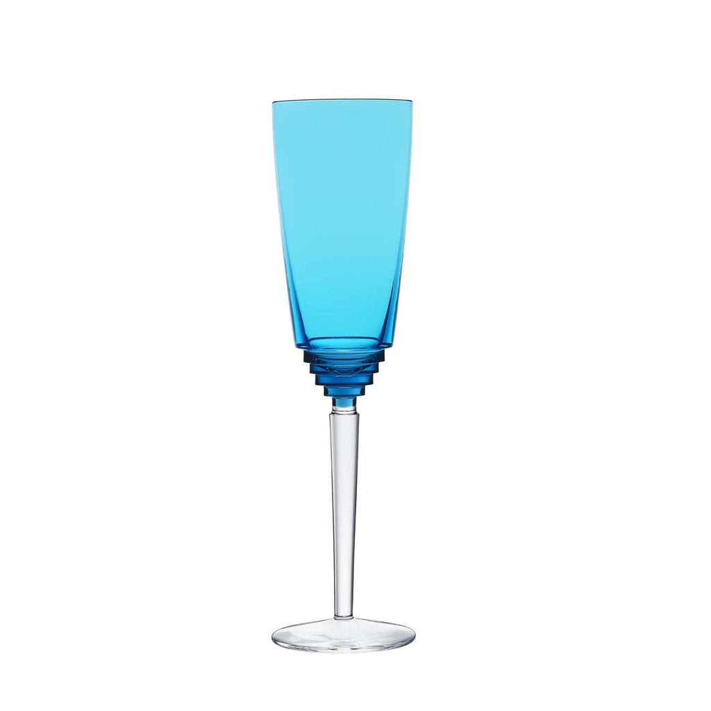 St Louis Crystal Oxymore Sky-Blue Champagne Flute