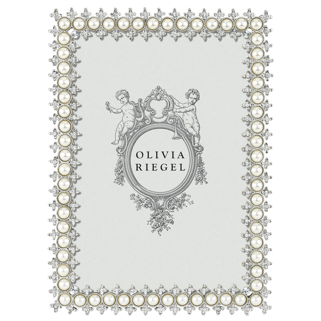 Olivia Riegel Silver Crystal & Pearl 5 x 7 Frame 150257