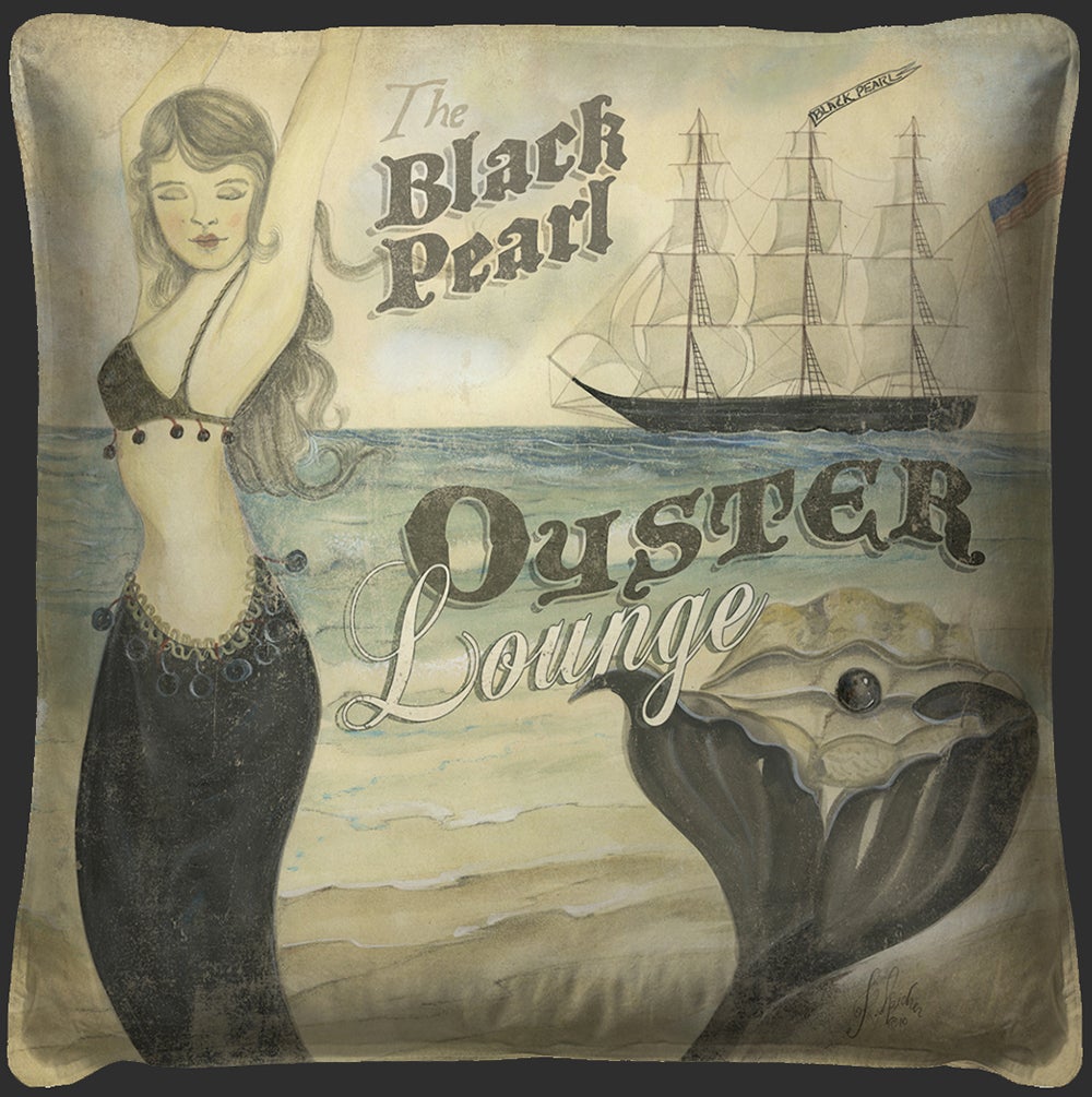 Spicher & Company The Black Pearl Oyster Lounge Pillow 15041