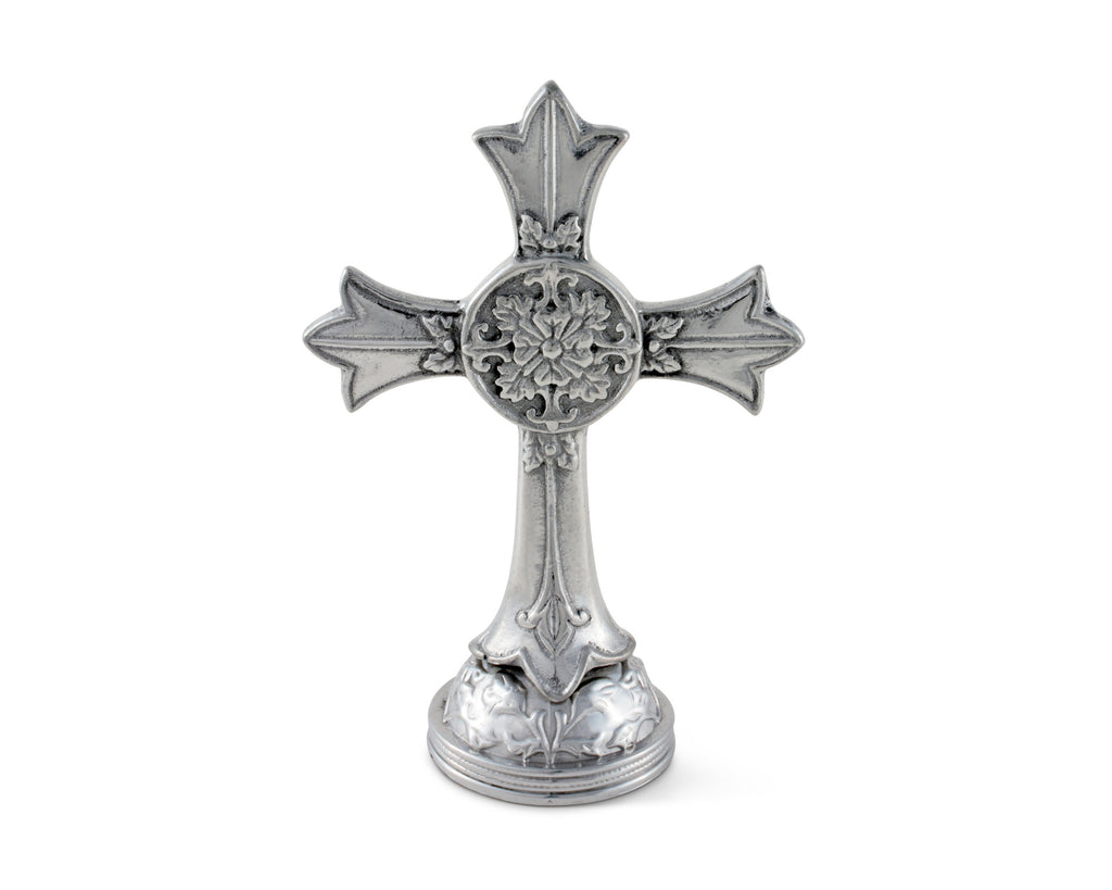 Arthur Court Designs Aluminum Metal Medallion Cross 4.75"