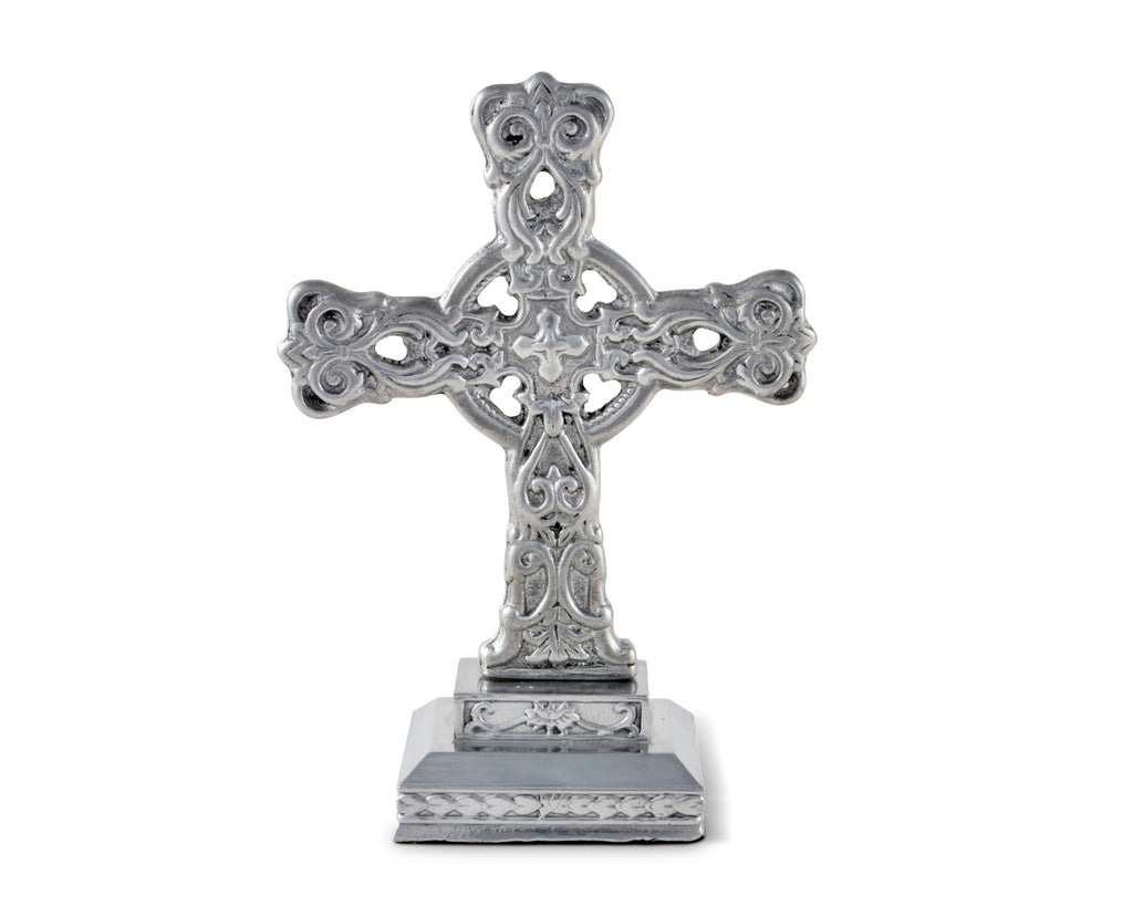 Arthur Court Designs Aluminum 7.75" Renaissance Christian Faith Cross