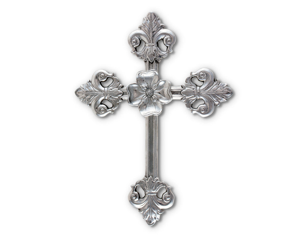 Arthur Court Designs Aluminum Wall Hanging Christian Cross Symbol of Christian Faith 12 Inches Tall