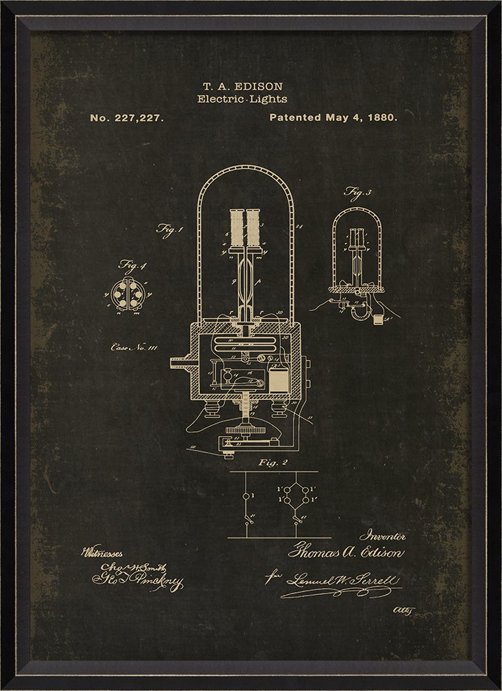 Spicher & Company BC Edison Patent US 227227 on Black Sm 18230