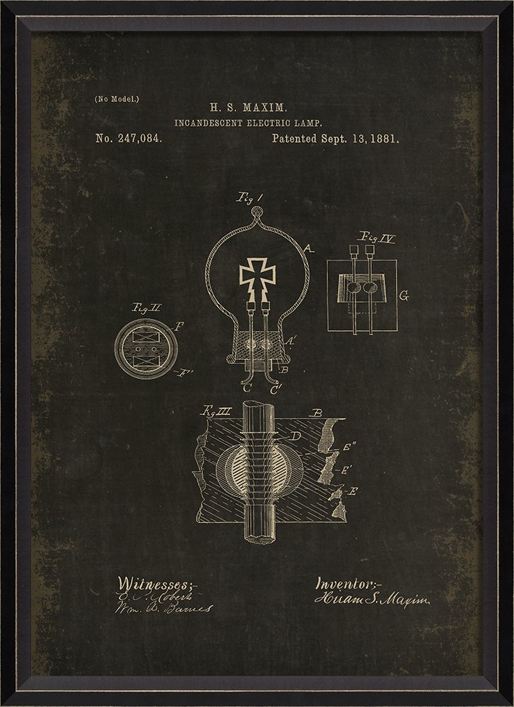 Spicher & Company BC Maxim Patent US 247084 on Black Sm 18238