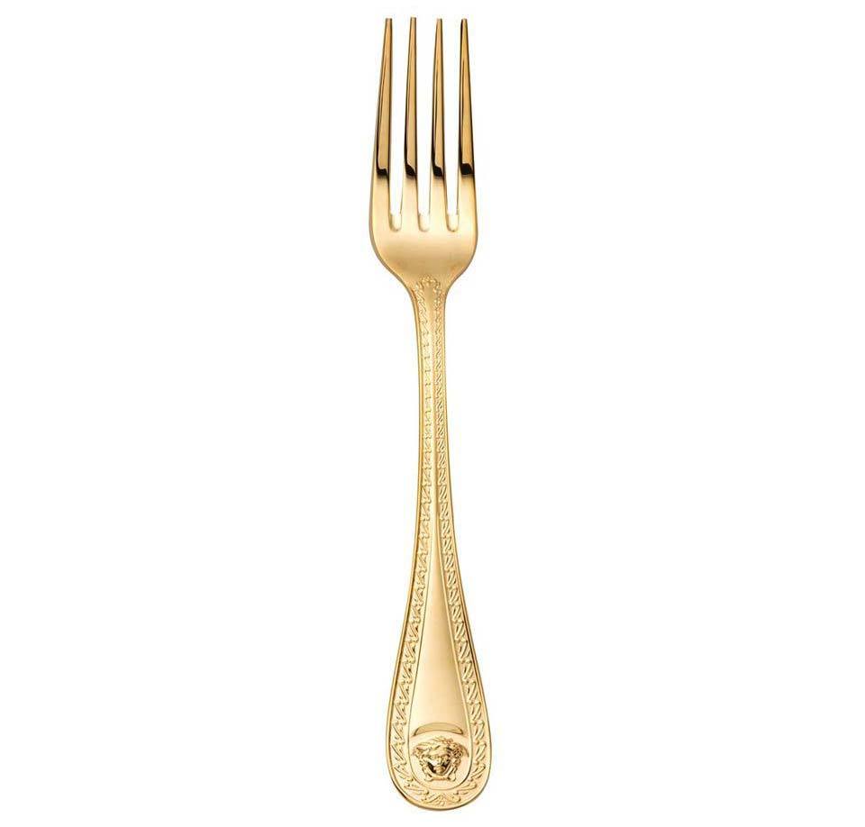 Versace Medusa Flatware Table Fork Gold Plated 19300-120930-70002