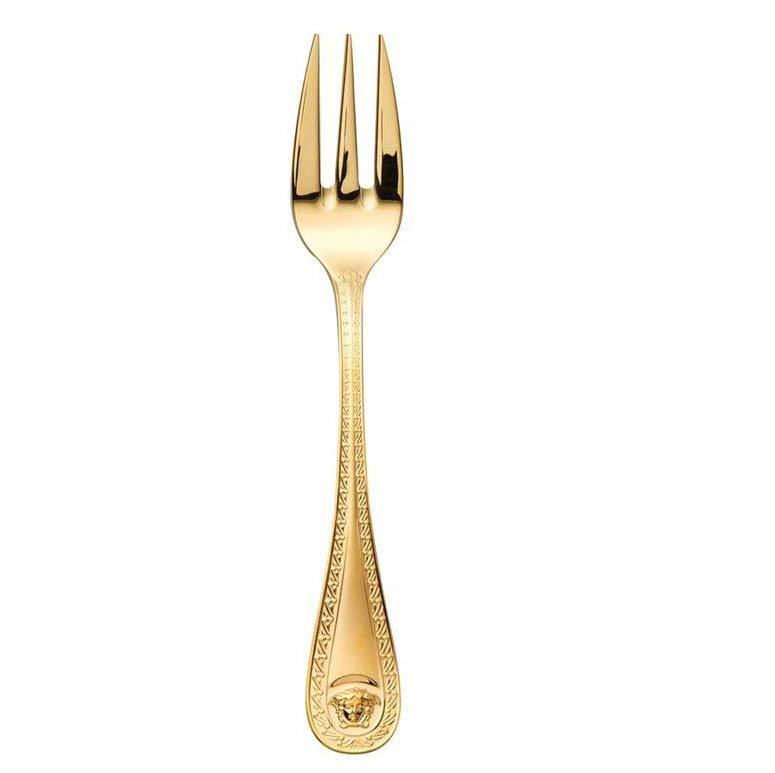 Versace Medusa Flatware Cake Fork Gold Plated 19300-120930-70064