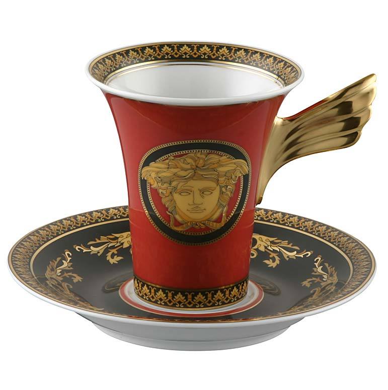 Versace Medusa Red Coffee Cup & Saucer 19300-409605-14740