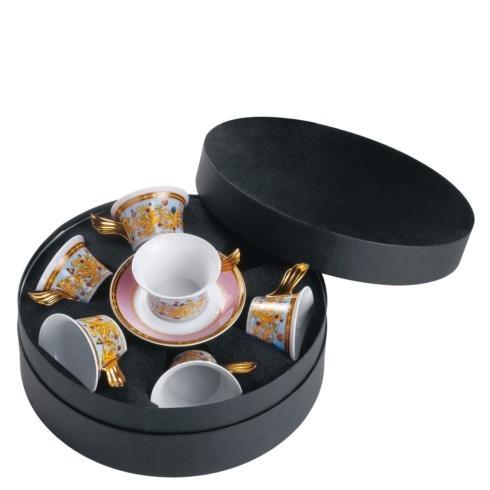 Versace Butterfly Garden Tea Cup & Saucer Set Six Round Hat Box 19300-409609-29253