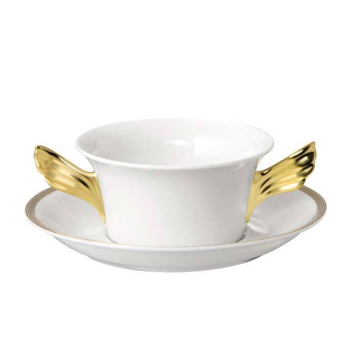 Versace Medusa D'Or Cream Soup Cup & Saucer 19300-409950-10420