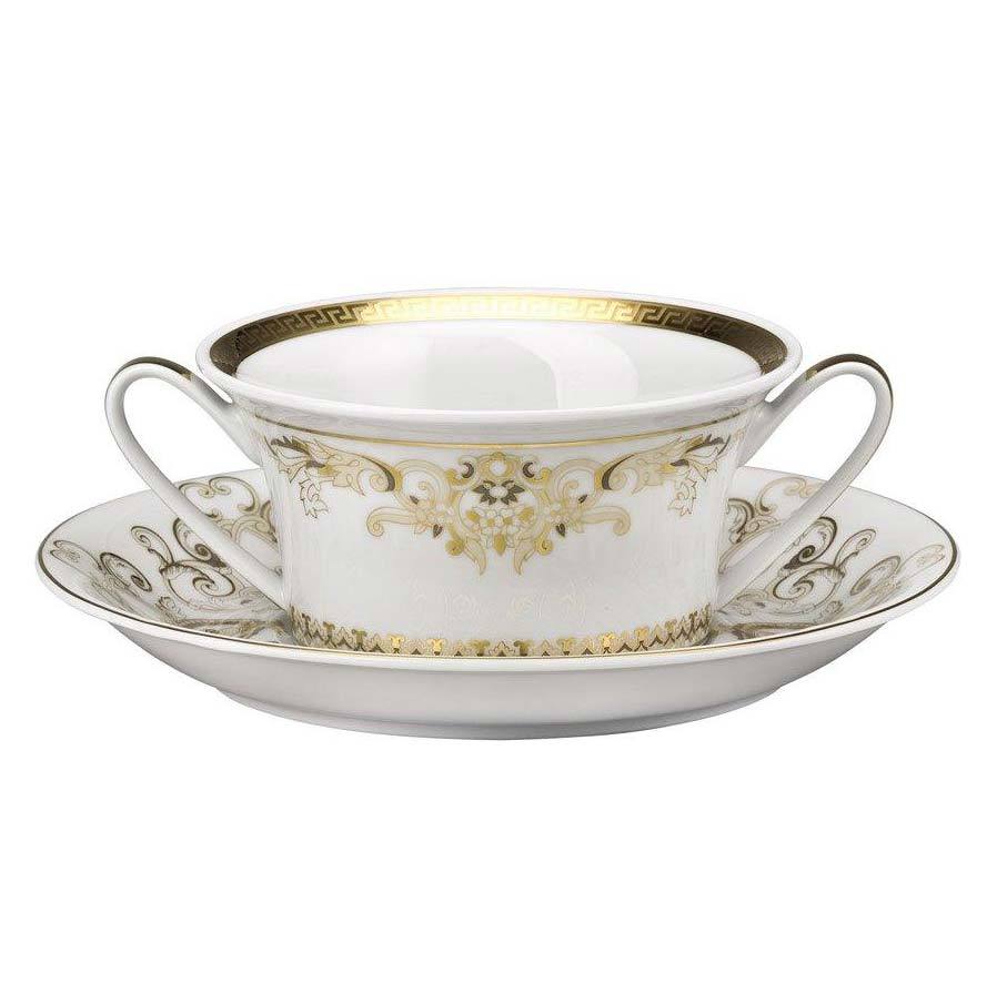 Versace Medusa Gala Gold Cream Soup Cup & Saucer 19325-403636-10420