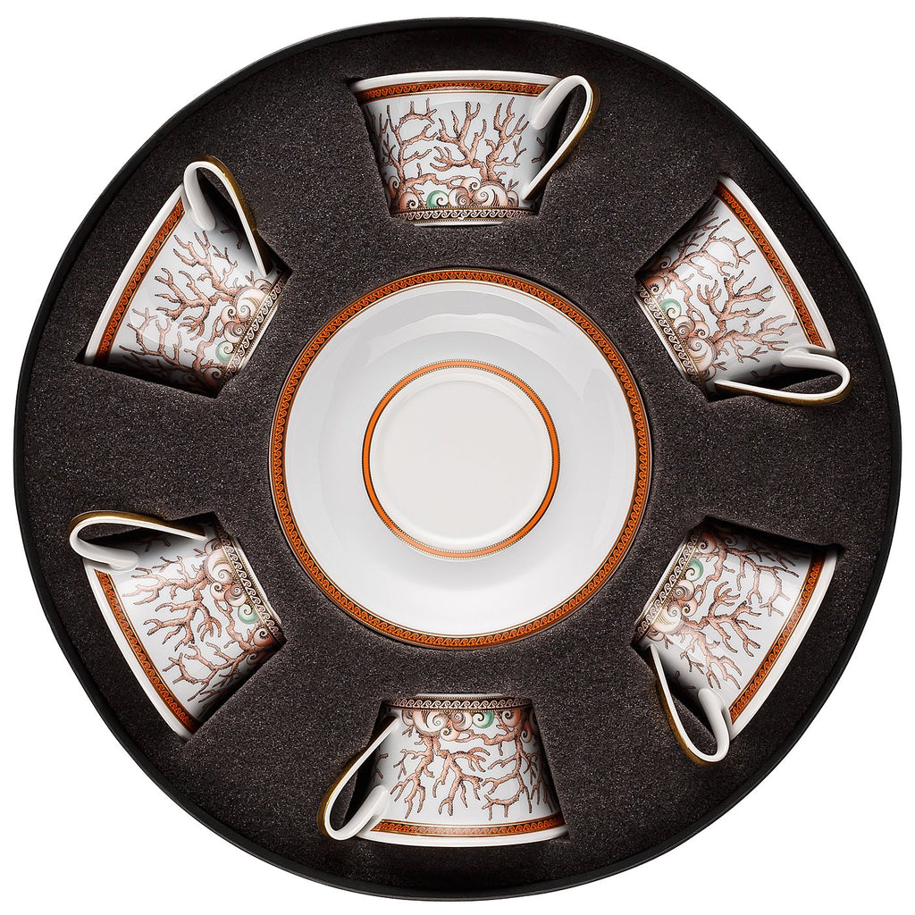 Versace Etoiles De La Mer Tea Cup & Saucer Set Six Round Hat Box 19325-403647-29253