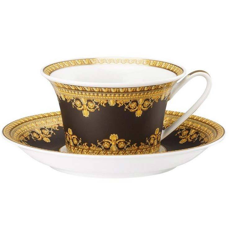 Versace I Love Baroque Nero Tea Cup & Saucer 19325-403653-14640