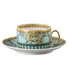 Versace La Scala Del Palazzo Verde Tea Cup & Saucer 19335-403664-14640