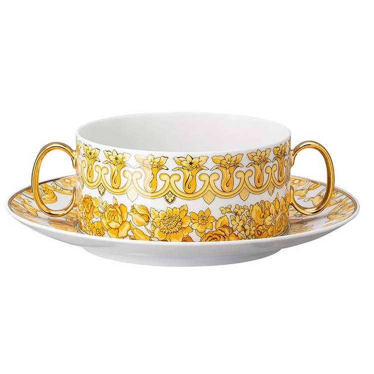 Versace Medusa Rhapsody Cream Soup Cup & Saucer 19335-403670-10420