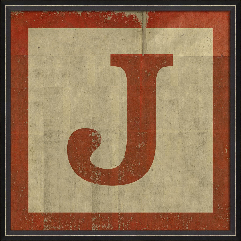 Spicher & Company BC Large Red Letter Block J 19540