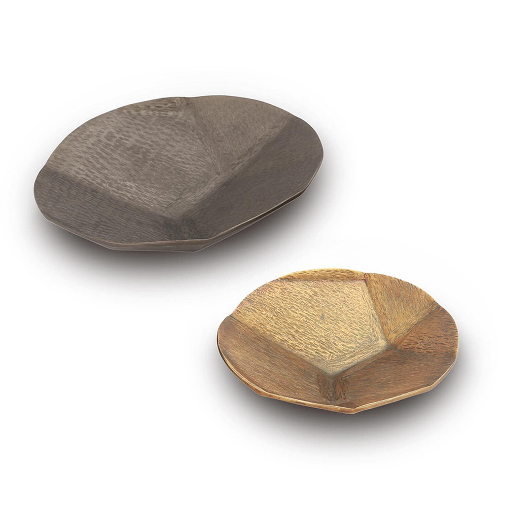 SPI Gray And Brass Round Platters 21030