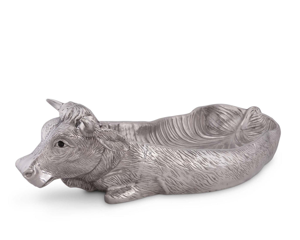 Arthur Court Extra Large Cow Beef Serving Carving Tray Cast Aluminum - 7" x 12" x 26"
