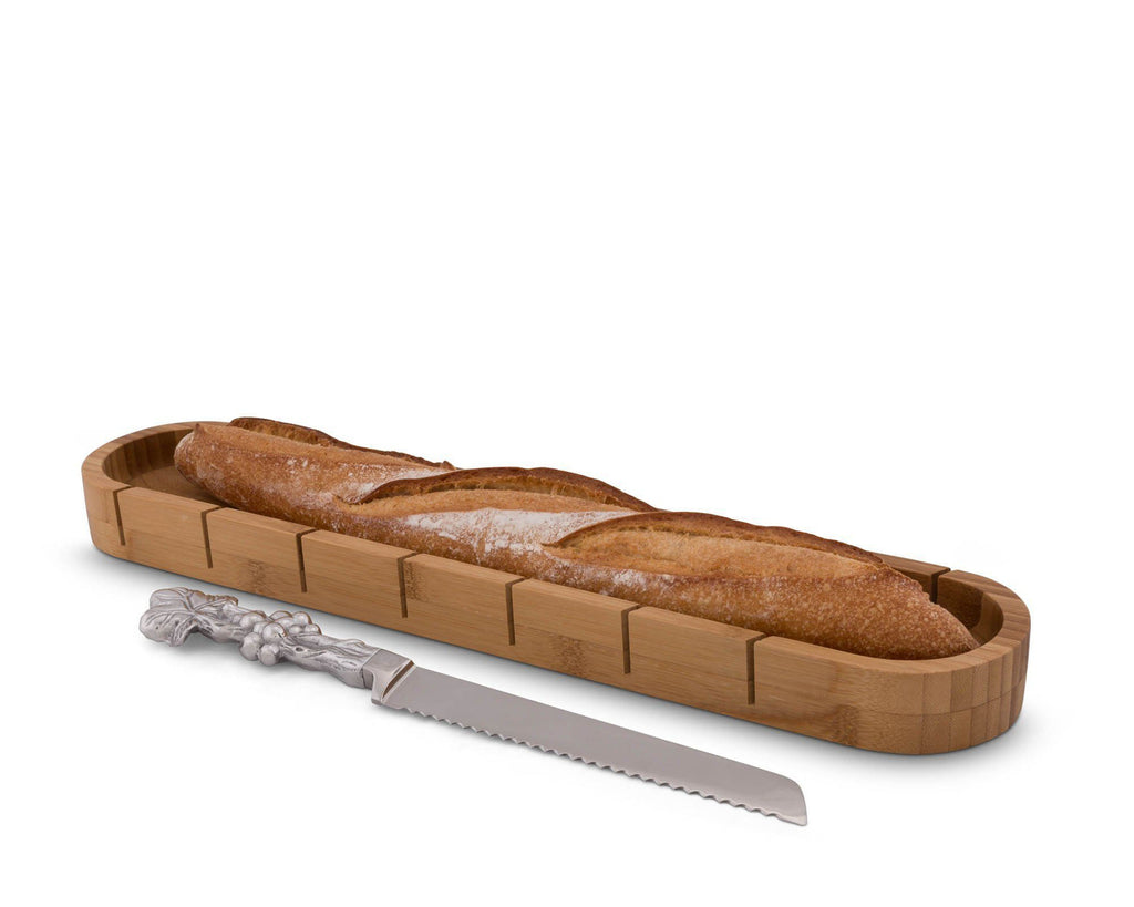 Arthur Court Designs  Baguette Board with Grape Pattern Bread Cake Knife