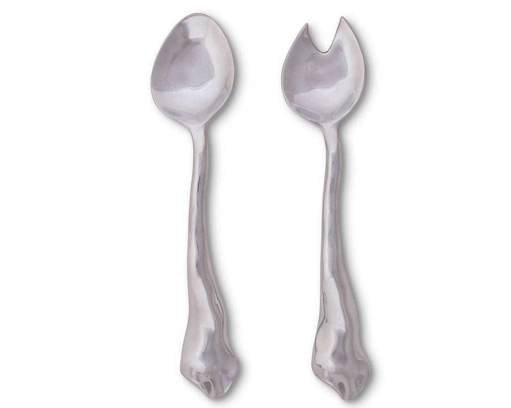 Arthur Court Modern  Aluminum Salad Servers Carmel Collection  11" long