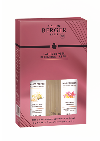 Lampe Berger Duality Lamp Refill Duopack Black Angelica + Amber's Sun - 2 x 250 ml (8.5 oz)