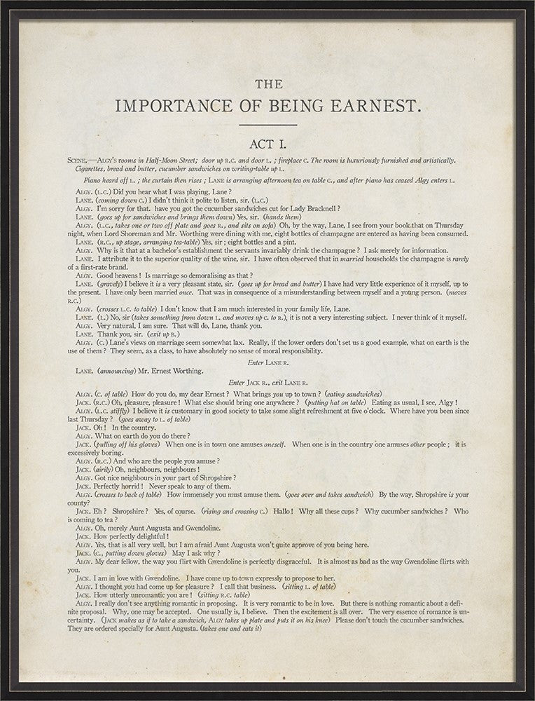 Spicher & Company BC Literature The Importance of Being Earnest 26183