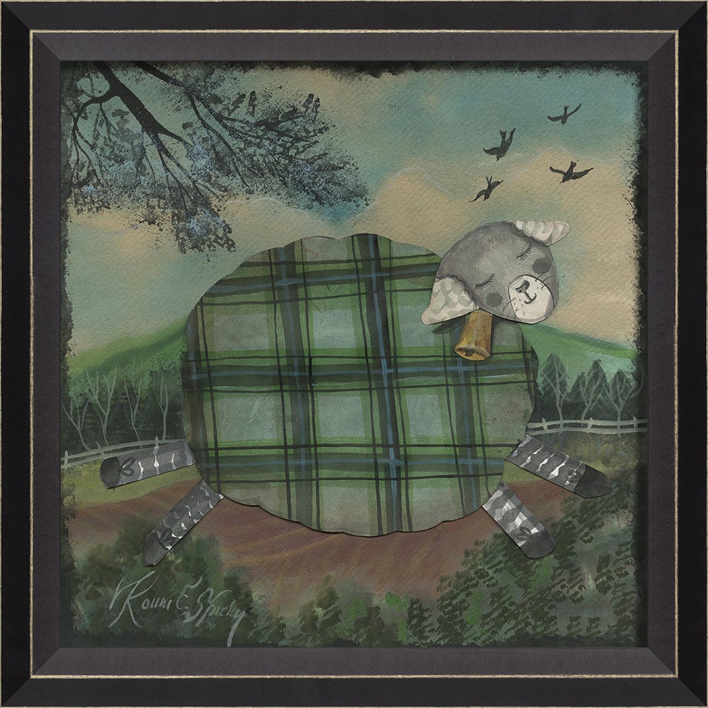 Spicher & Company BC Sheep in Green Plaid with Bell 27644