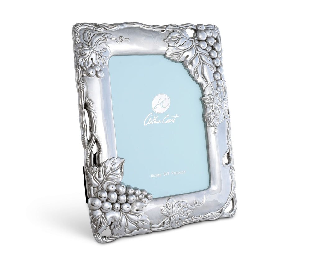 Arthur Court Designs Aluminum 5x7 Roman Grape Photo Frame