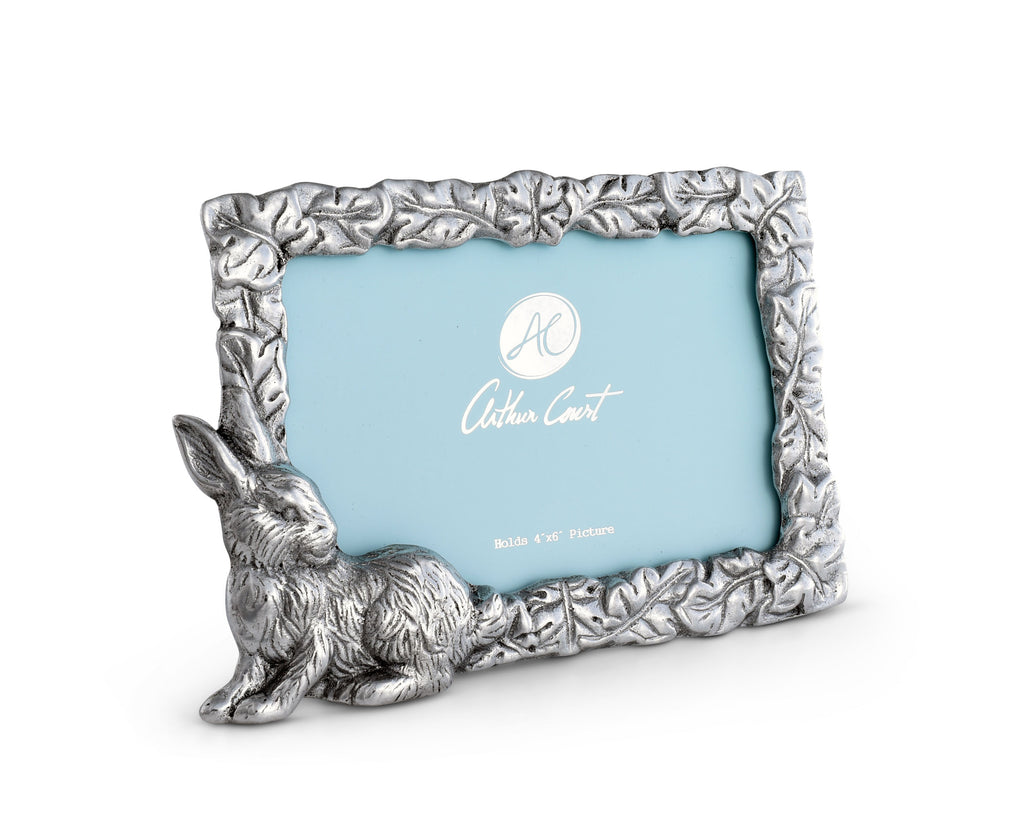 Arthur Court Designs Aluminum 4x6 Bunny Photo / Picture Frame Heavy Quality