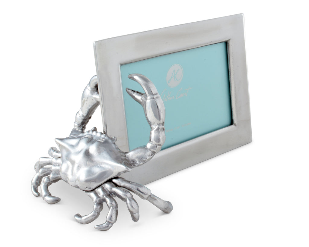 Arthur Court Designs Aluminum 4x6 Crab Picture / Photo Frame Coastal Tabletop or Wall Frame