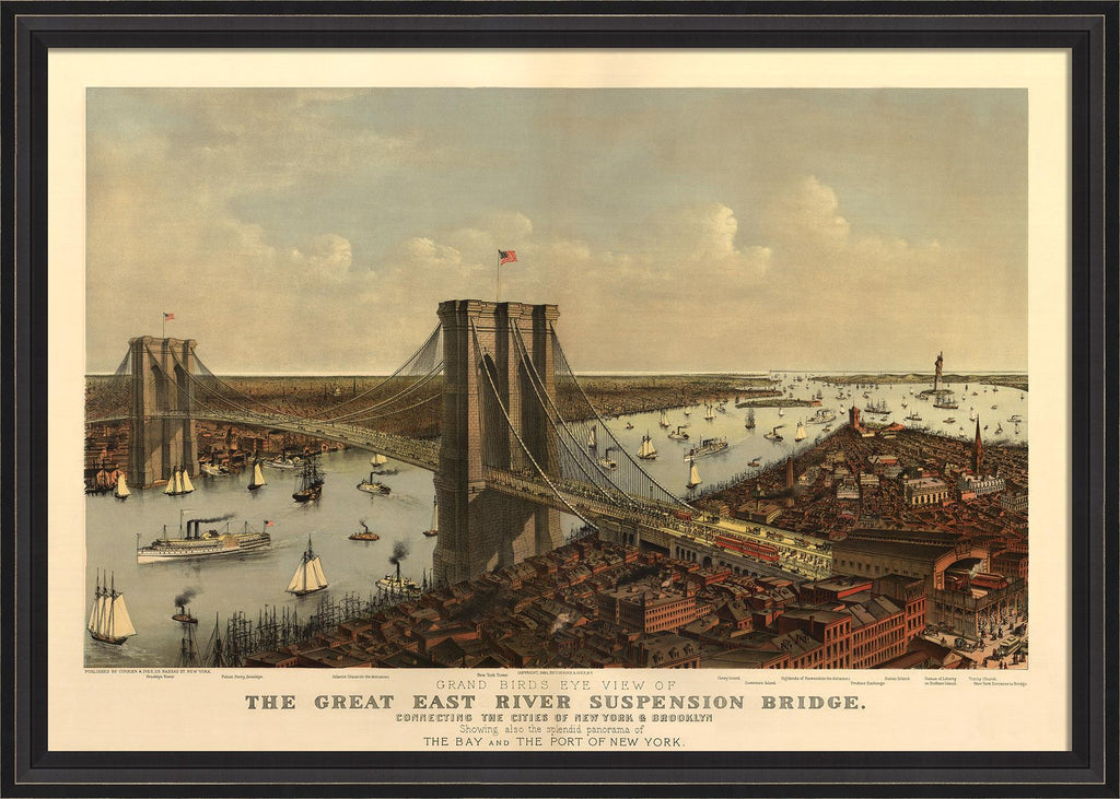 Spicher & Company BCBL The Great East River Suspension Bridge 1885 28x40 with border 30143
