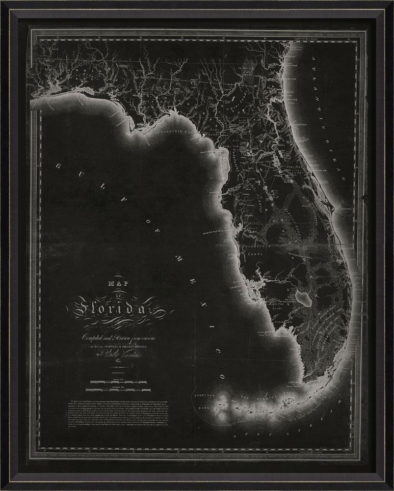 Spicher & Company BC Florida 1816 MAP on Black 30185