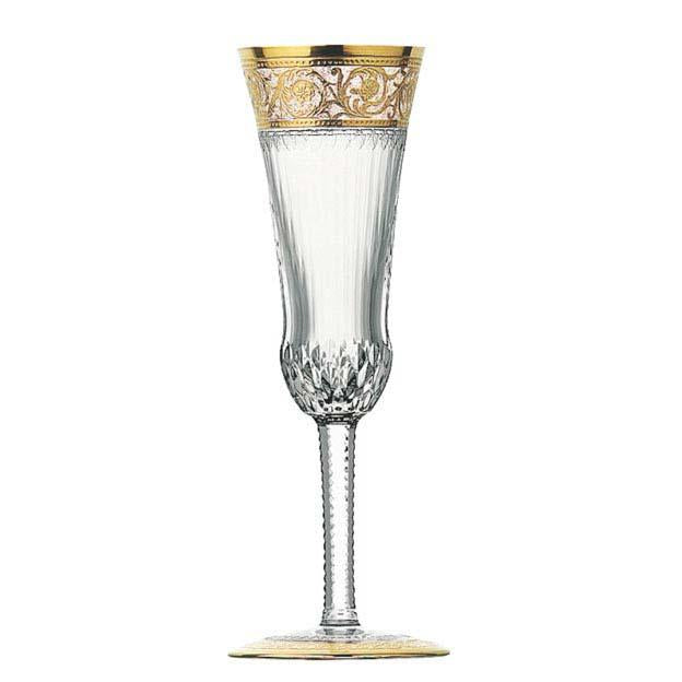 St Louis Crystal Thistle Gold Champagne Flute