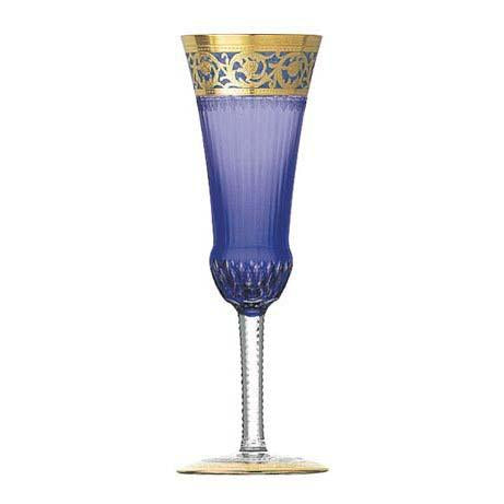 St Louis Crystal Thistle Gold Purple Champagne Flute
