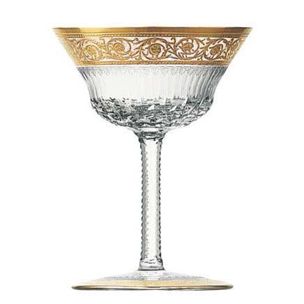St Louis Crystal Thistle Gold Champagne Cup