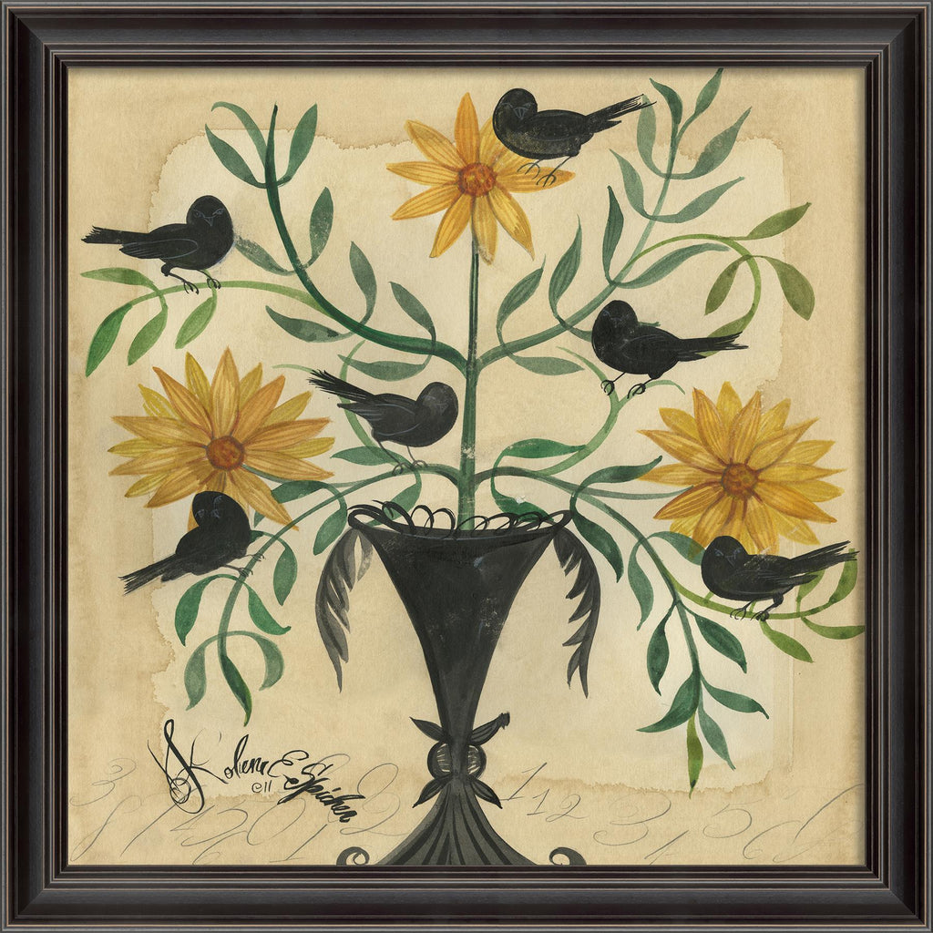 Spicher & Company LS Black Birds in Yellow Flowers 35191
