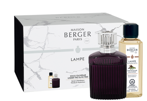 Lampe Berger Alpha Scandalous Plum Lamp Gift Set with Under the Olive Tree