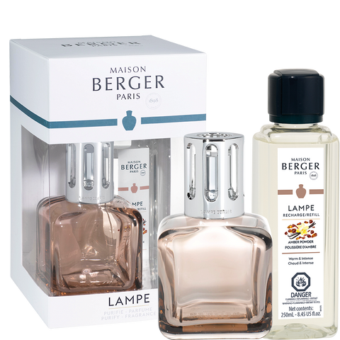 Lampe Berger Ice Cube Beige Lamp Gift Set with Amber Powder