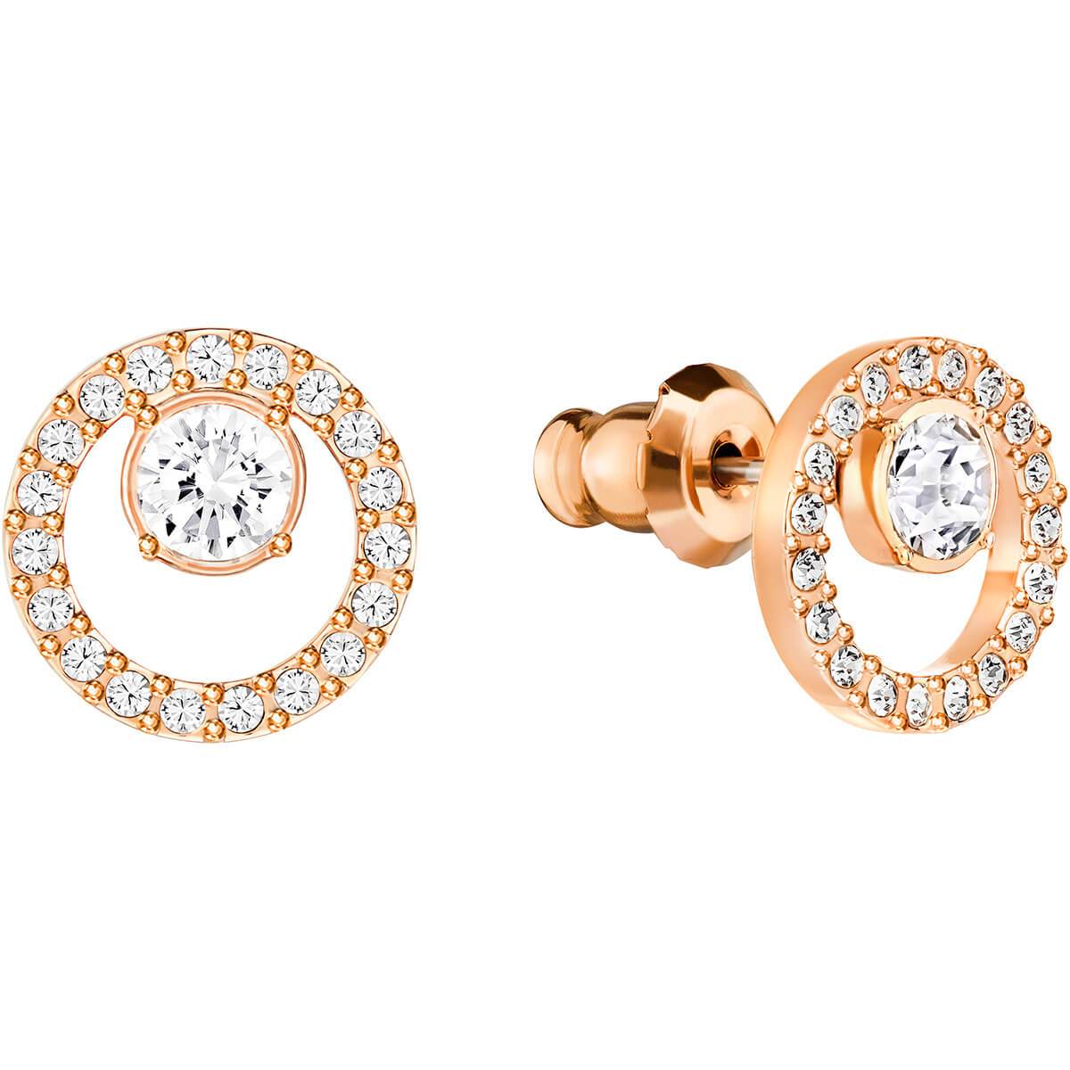 landlady In quantity origin Swarovski Jewelry Creativity Circle Pierced Earrings Small White Rose –  Biggs Ltd