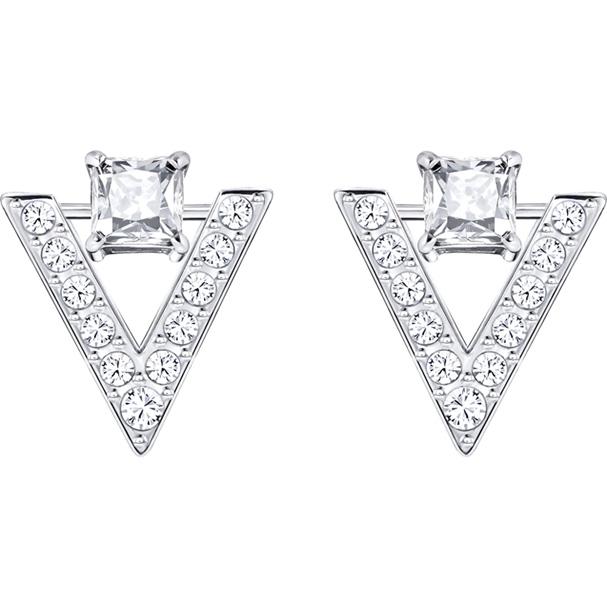 Swarovski Funk Pierced Earrings Small White Rhodium Plating 5241278