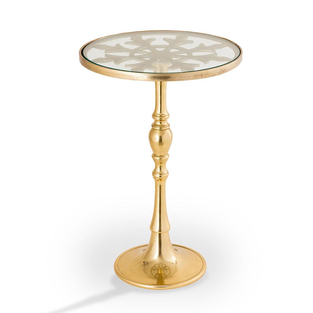 SPI Faux De Lys Polished Brass Finish Table 53000