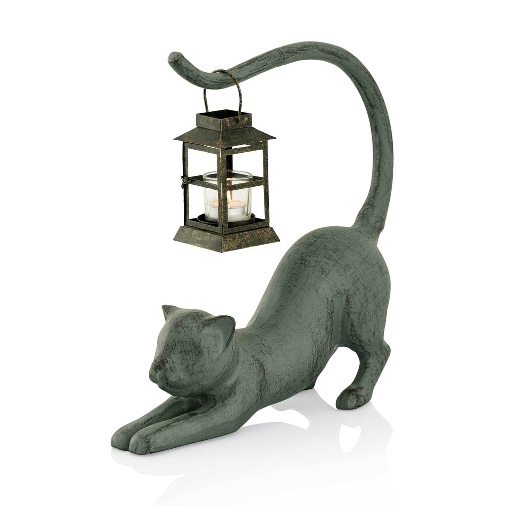 SPI Stretching Cat  Garden Lantern 53054
