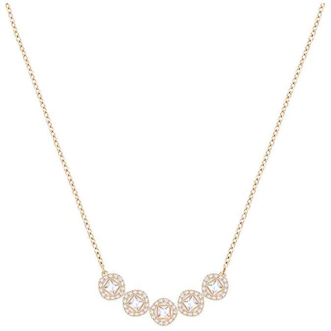 Swarovski Crystal White Angelic Square Rose Gold-Plated Necklace 5351305