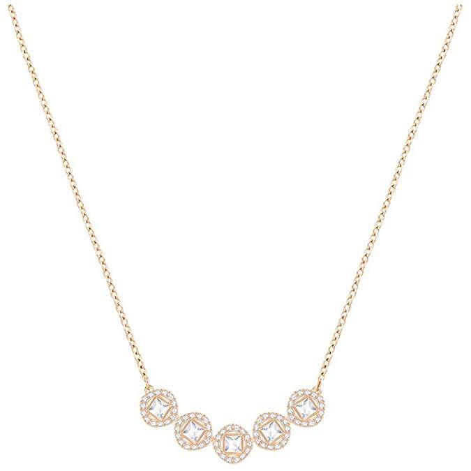 Swarovski Crystal White Angelic Square Rose Gold-Plated Necklace 5351305