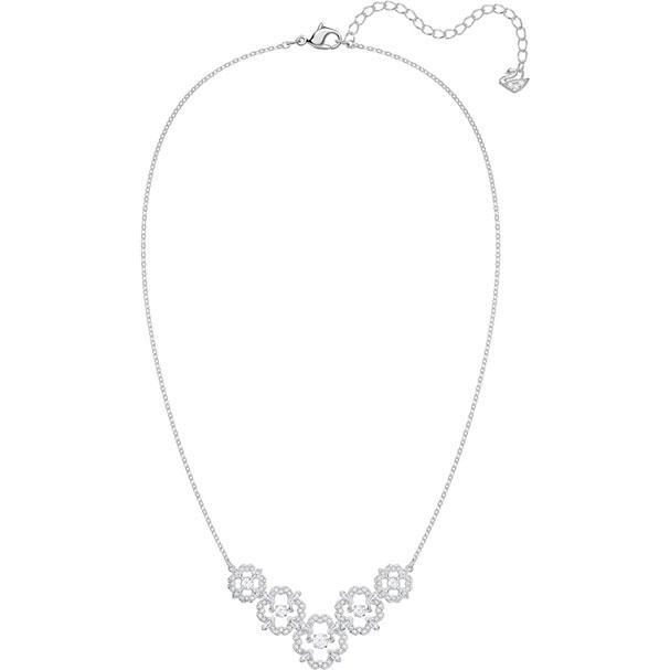 Sparkling Dance Flower Necklace Medium White Rhodium Plating 5397240