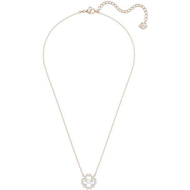 Sparkling Dance Pear Necklace White Rose Gold Plating 5408437